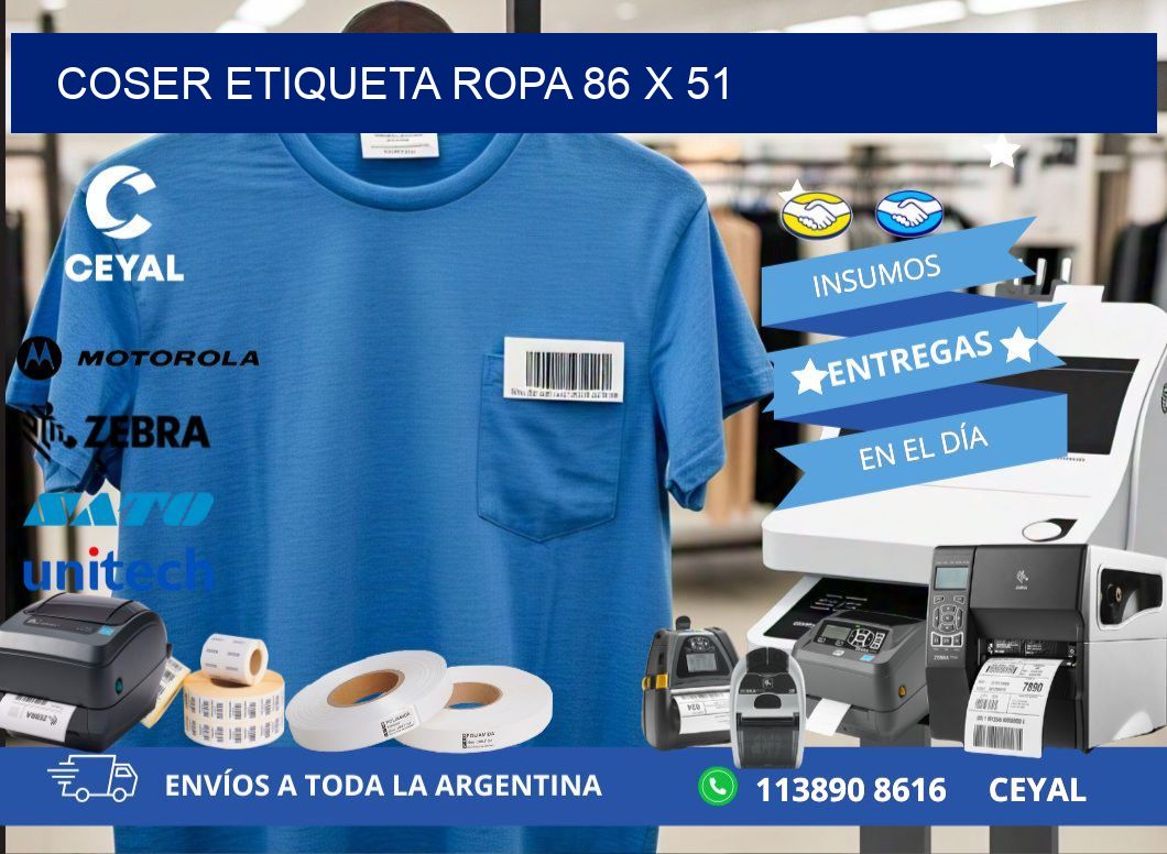 COSER ETIQUETA ROPA 86 x 51
