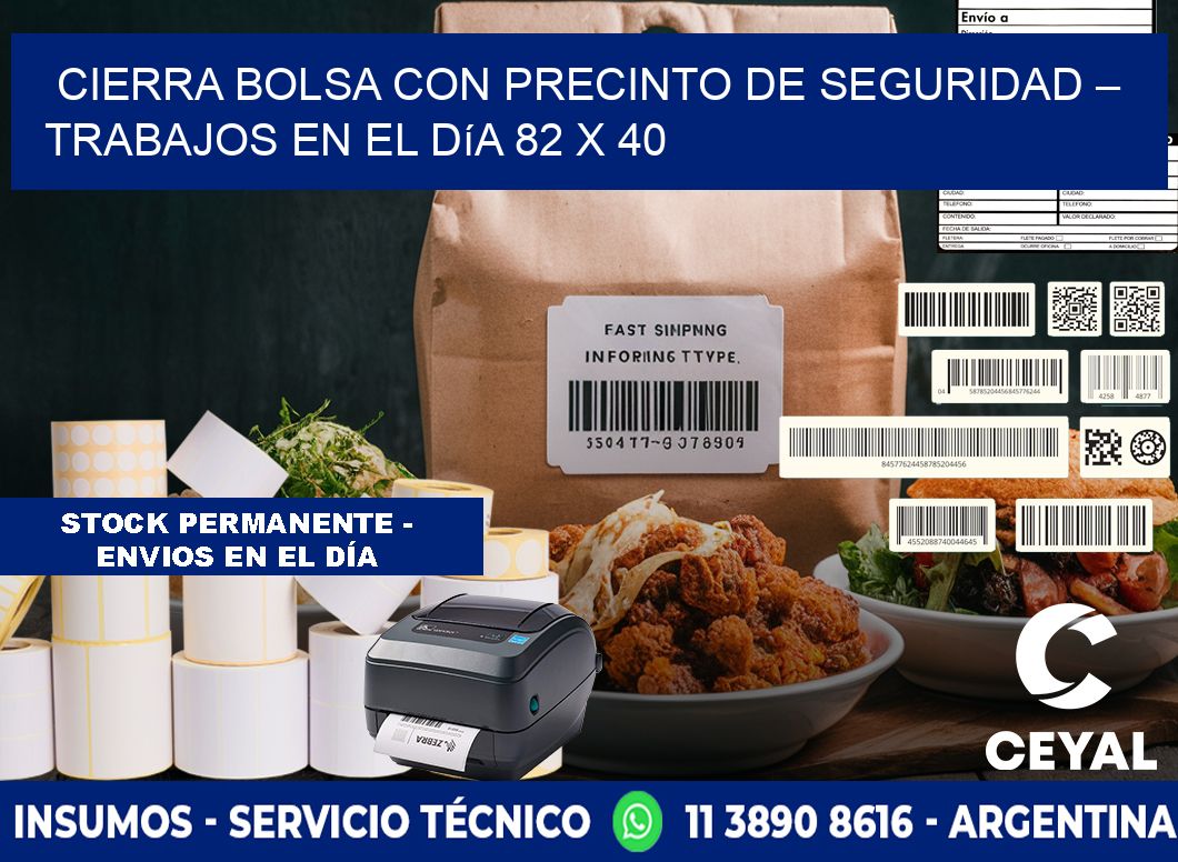 Cierra bolsa con precinto de seguridad – Trabajos en el día 82 x 40