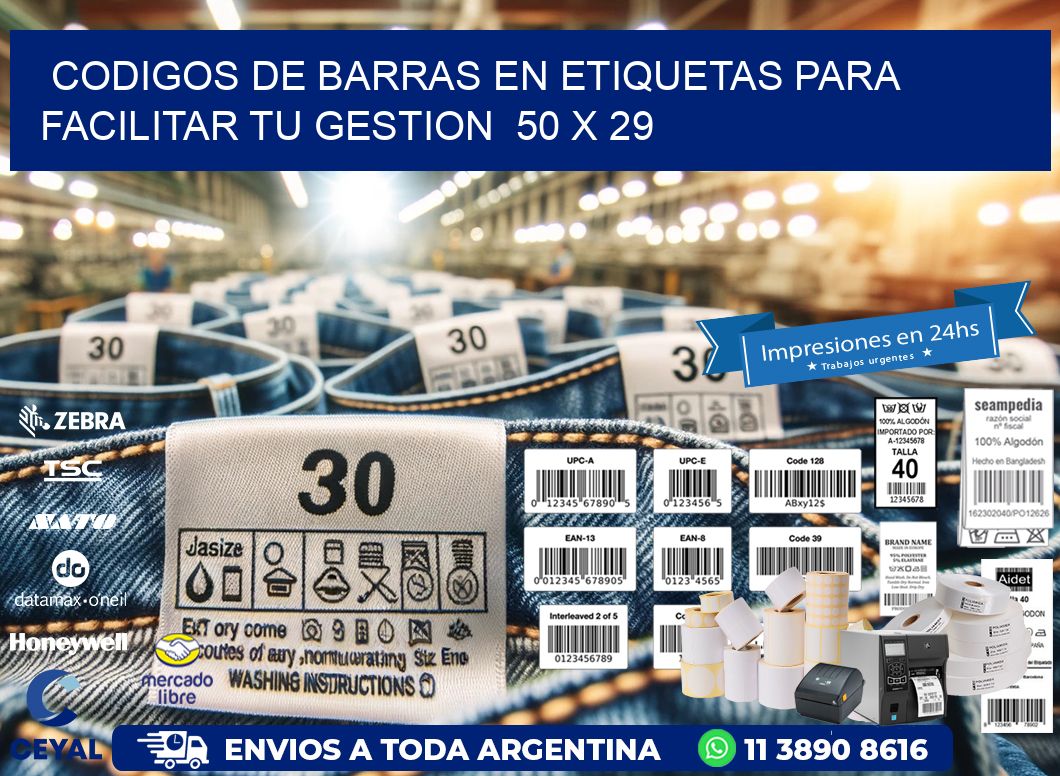 Codigos de Barras en Etiquetas para Facilitar tu Gestion  50 x 29