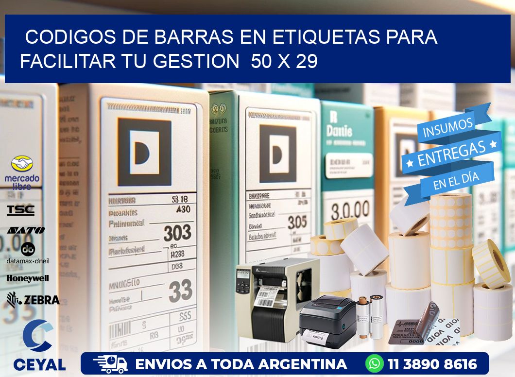 Codigos de Barras en Etiquetas para Facilitar tu Gestion  50 x 29