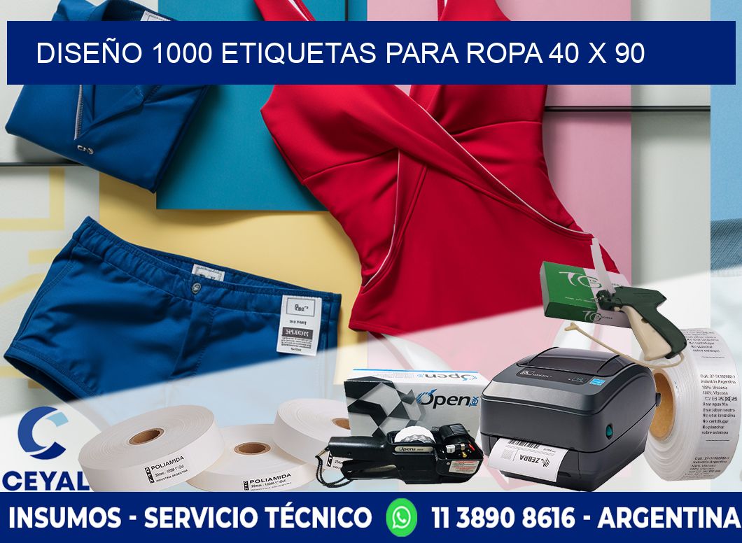 DISEÑO 1000 ETIQUETAS PARA ROPA 40 x 90