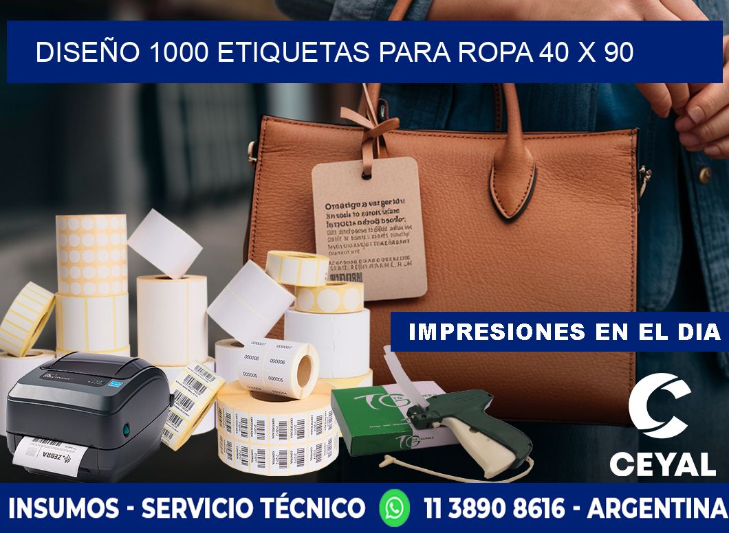 DISEÑO 1000 ETIQUETAS PARA ROPA 40 x 90