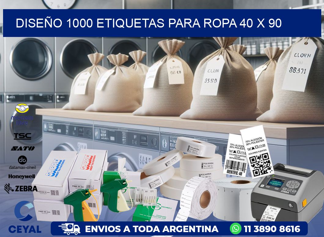 DISEÑO 1000 ETIQUETAS PARA ROPA 40 x 90