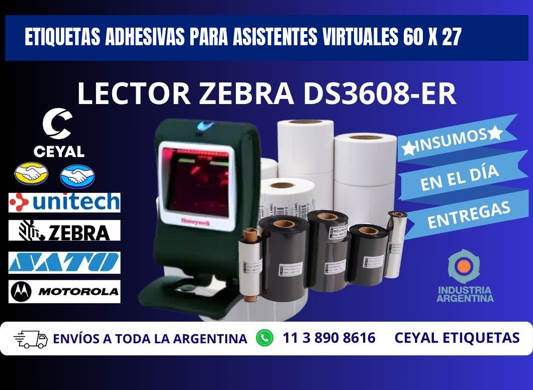 ETIQUETAS ADHESIVAS PARA ASISTENTES VIRTUALES 60 x 27