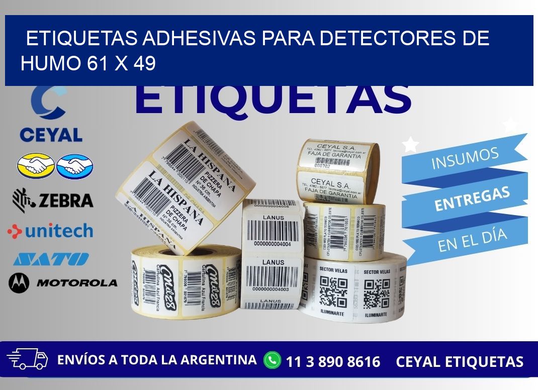 ETIQUETAS ADHESIVAS PARA DETECTORES DE HUMO 61 x 49