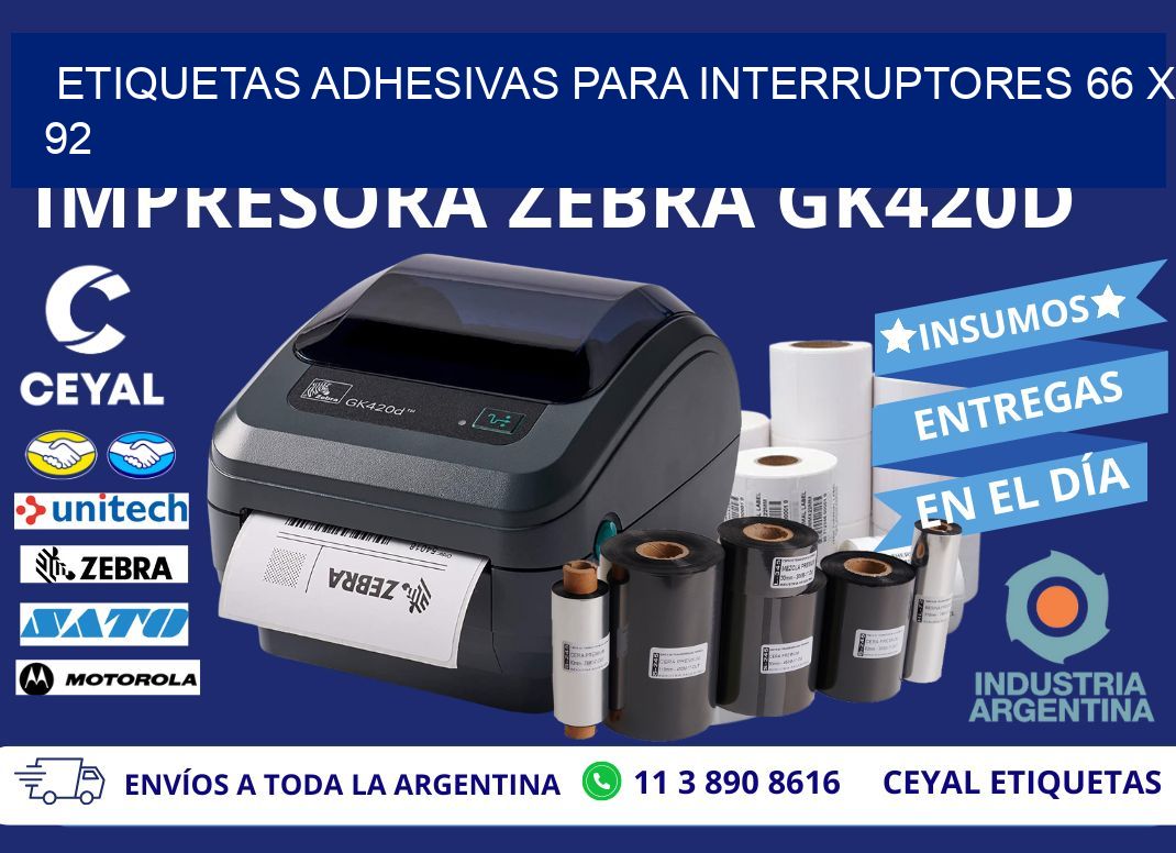 ETIQUETAS ADHESIVAS PARA INTERRUPTORES 66 x 92