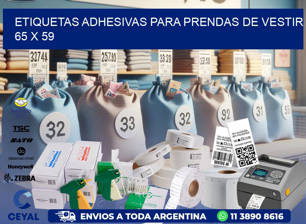 ETIQUETAS ADHESIVAS PARA PRENDAS DE VESTIR  65 x 59