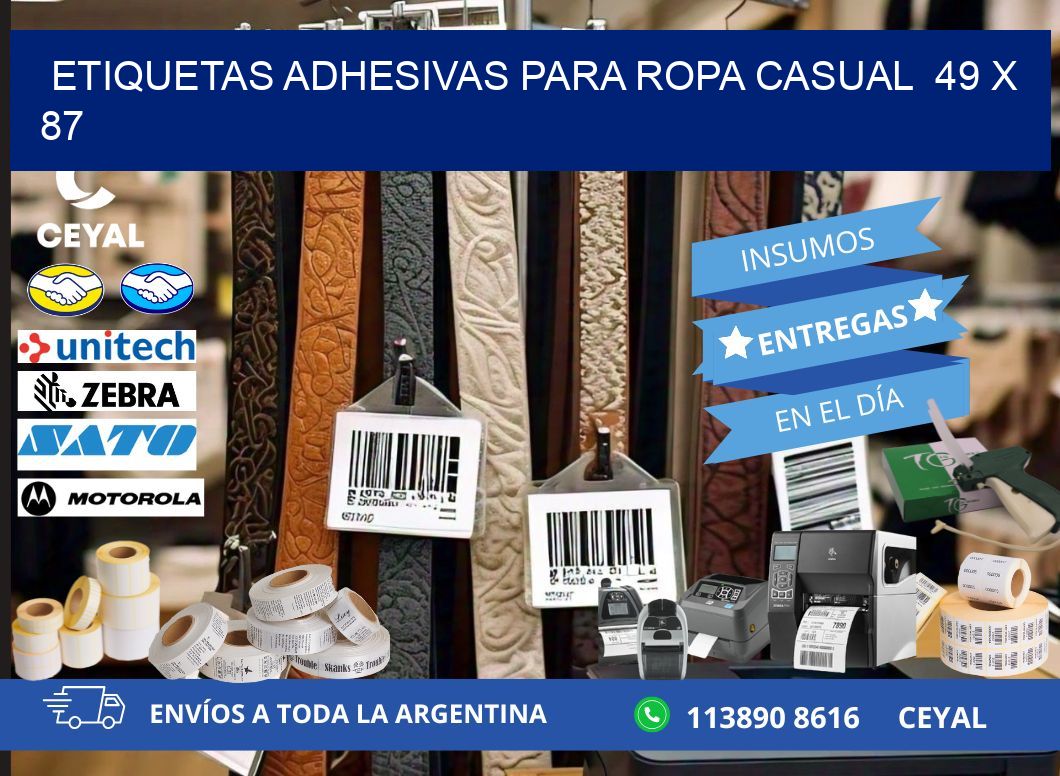 ETIQUETAS ADHESIVAS PARA ROPA CASUAL  49 x 87