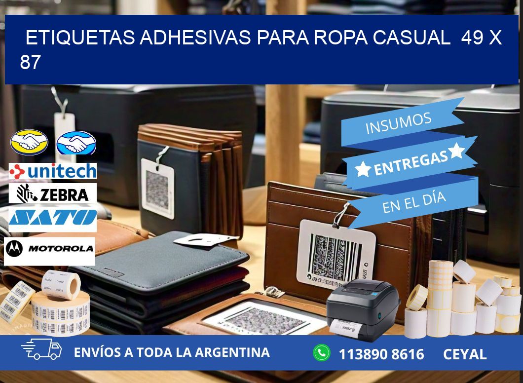 ETIQUETAS ADHESIVAS PARA ROPA CASUAL  49 x 87