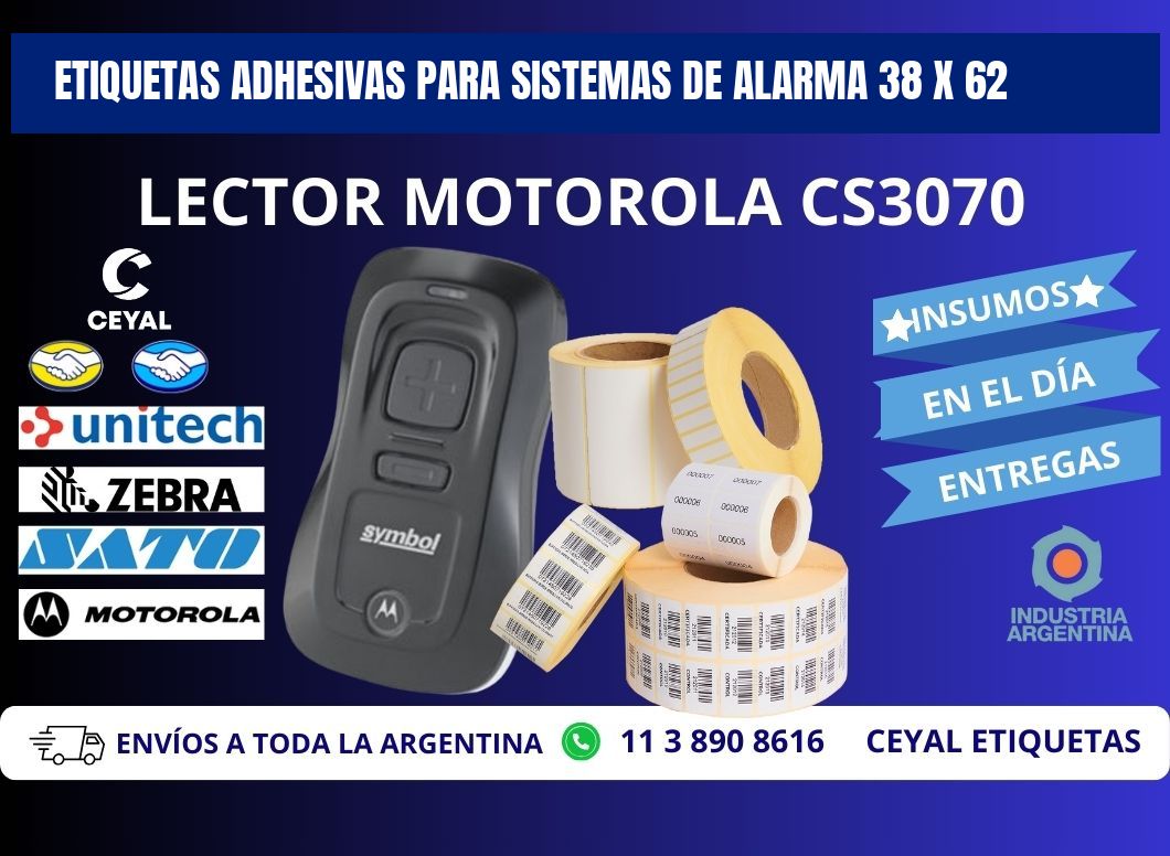 ETIQUETAS ADHESIVAS PARA SISTEMAS DE ALARMA 38 x 62