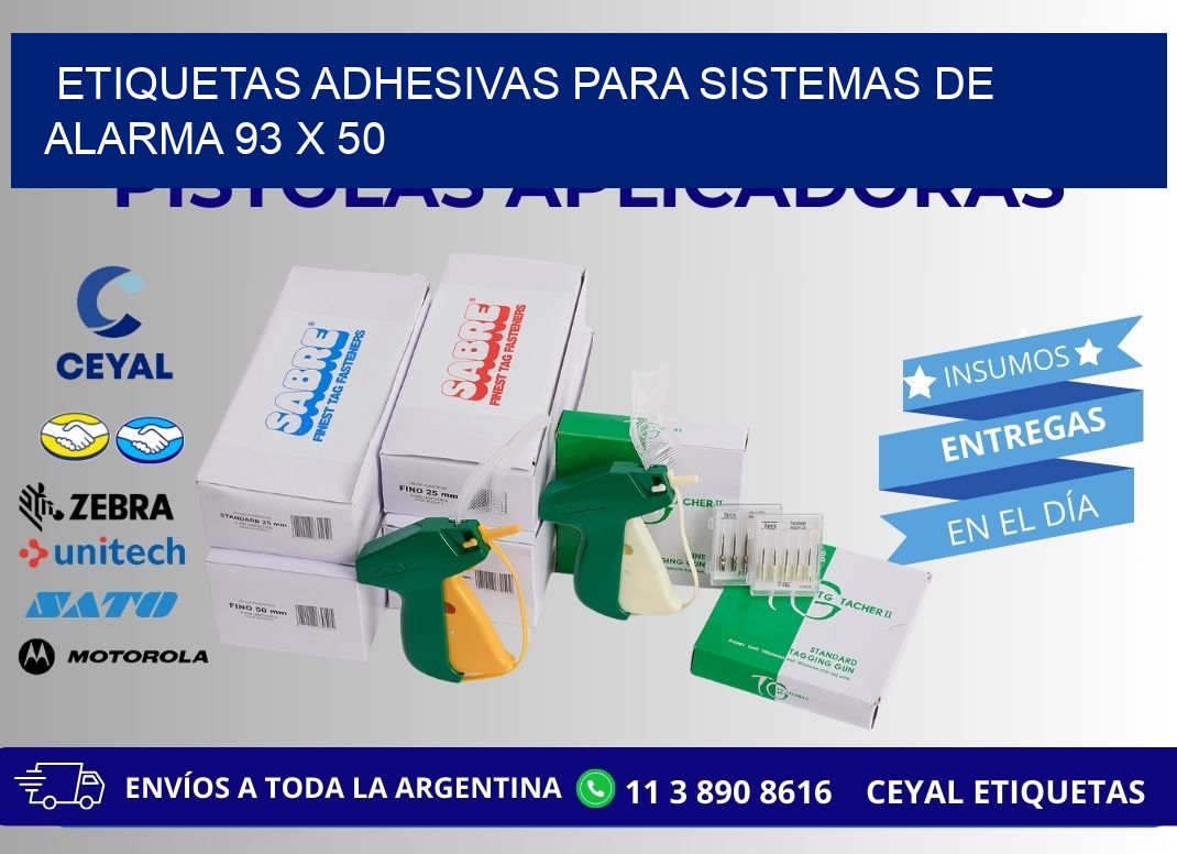 ETIQUETAS ADHESIVAS PARA SISTEMAS DE ALARMA 93 x 50