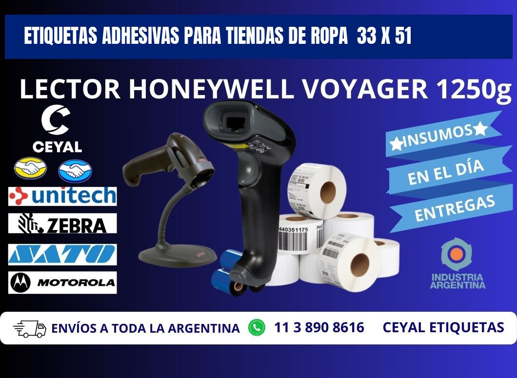 ETIQUETAS ADHESIVAS PARA TIENDAS DE ROPA  33 x 51