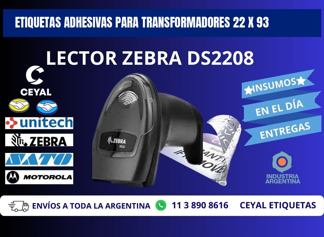 ETIQUETAS ADHESIVAS PARA TRANSFORMADORES 22 x 93