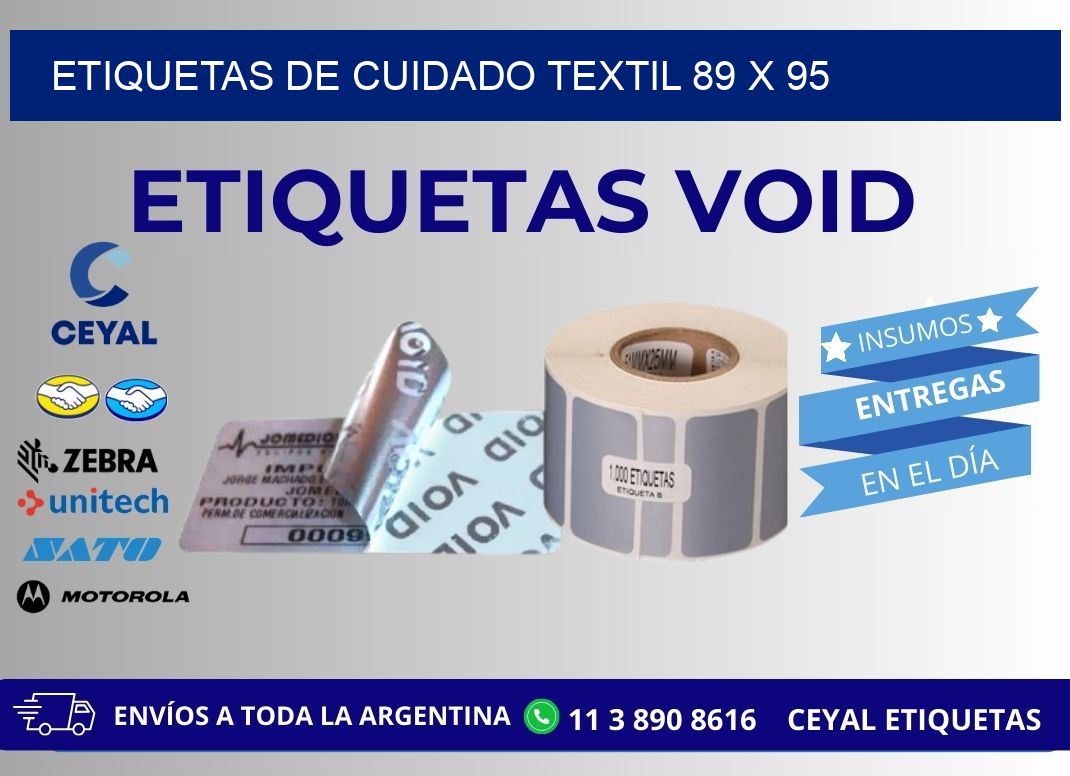 ETIQUETAS DE CUIDADO TEXTIL 89 x 95