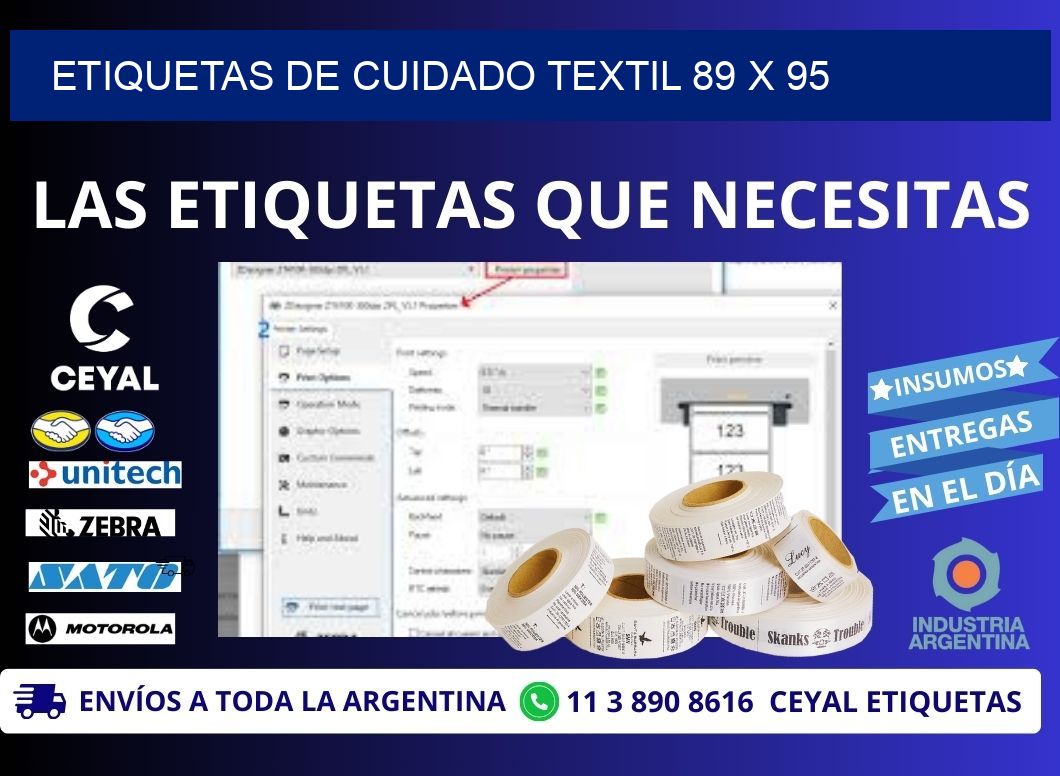 ETIQUETAS DE CUIDADO TEXTIL 89 x 95