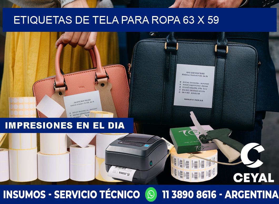 ETIQUETAS DE TELA PARA ROPA 63 x 59