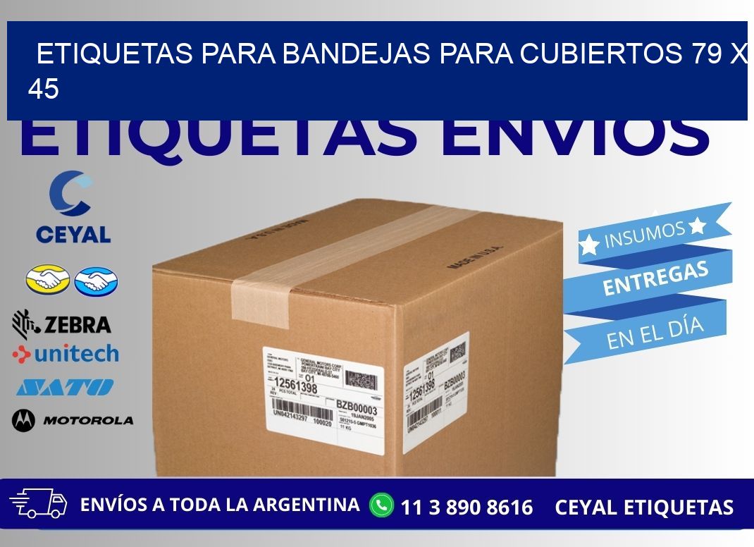 ETIQUETAS PARA BANDEJAS PARA CUBIERTOS 79 x 45