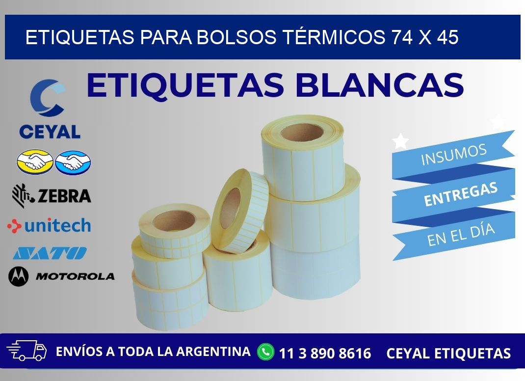 ETIQUETAS PARA BOLSOS TÉRMICOS 74 x 45