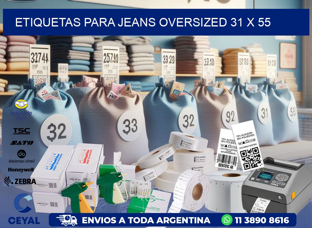 ETIQUETAS PARA JEANS OVERSIZED 31 x 55