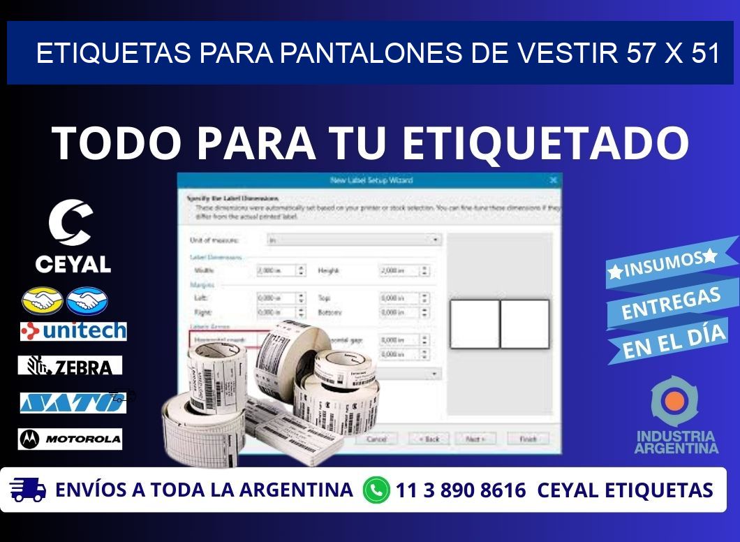 ETIQUETAS PARA PANTALONES DE VESTIR 57 x 51