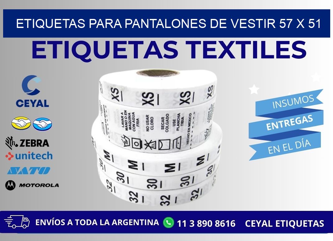 ETIQUETAS PARA PANTALONES DE VESTIR 57 x 51