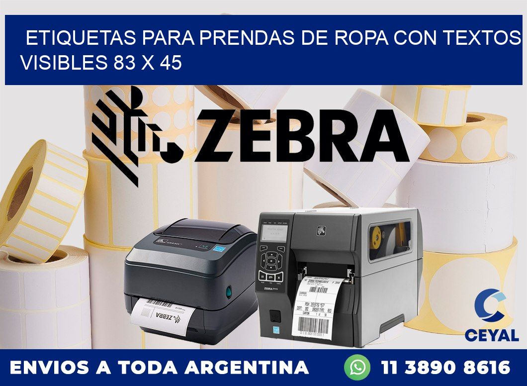 ETIQUETAS PARA PRENDAS DE ROPA CON TEXTOS VISIBLES 83 x 45