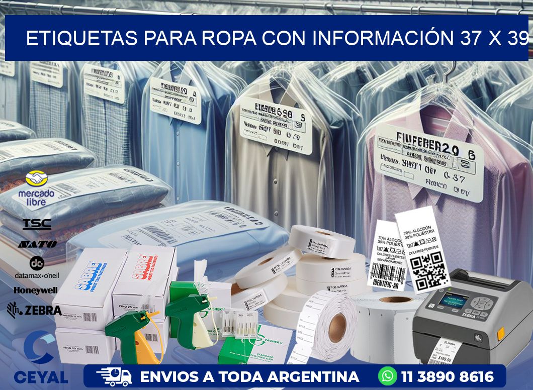 ETIQUETAS PARA ROPA CON INFORMACIÓN 37 x 39