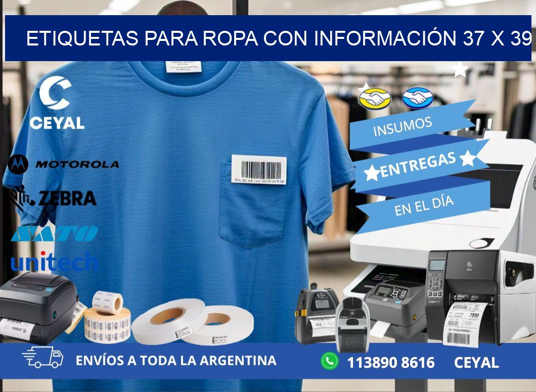 ETIQUETAS PARA ROPA CON INFORMACIÓN 37 x 39