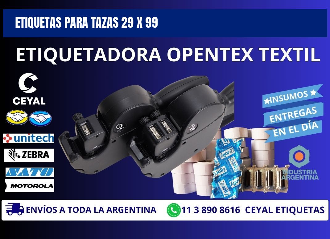 ETIQUETAS PARA TAZAS 29 x 99