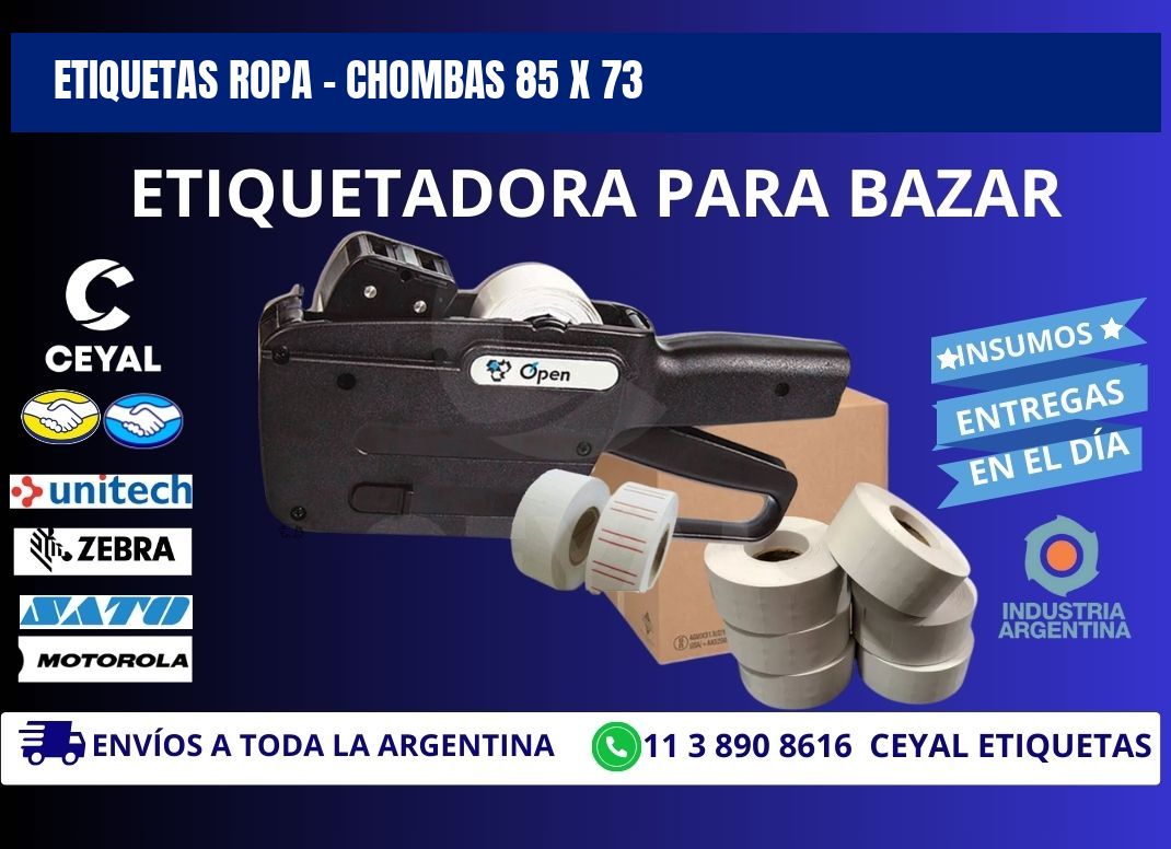 ETIQUETAS ROPA - CHOMBAS 85 x 73