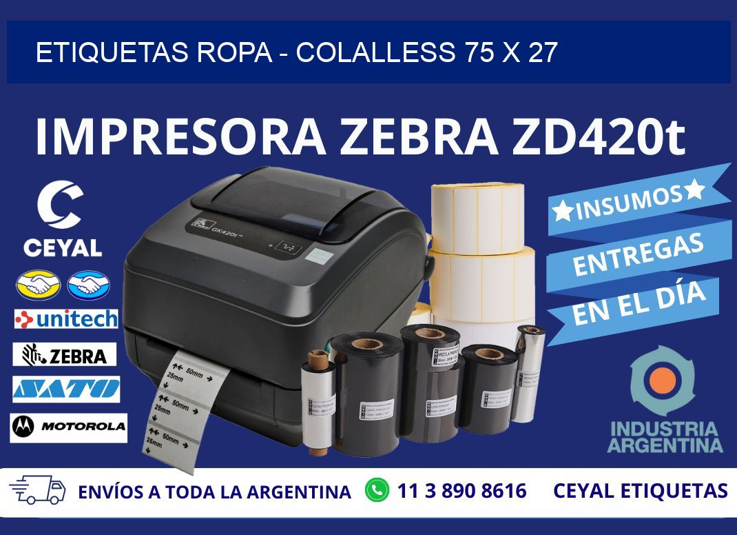 ETIQUETAS ROPA - COLALLESS 75 x 27