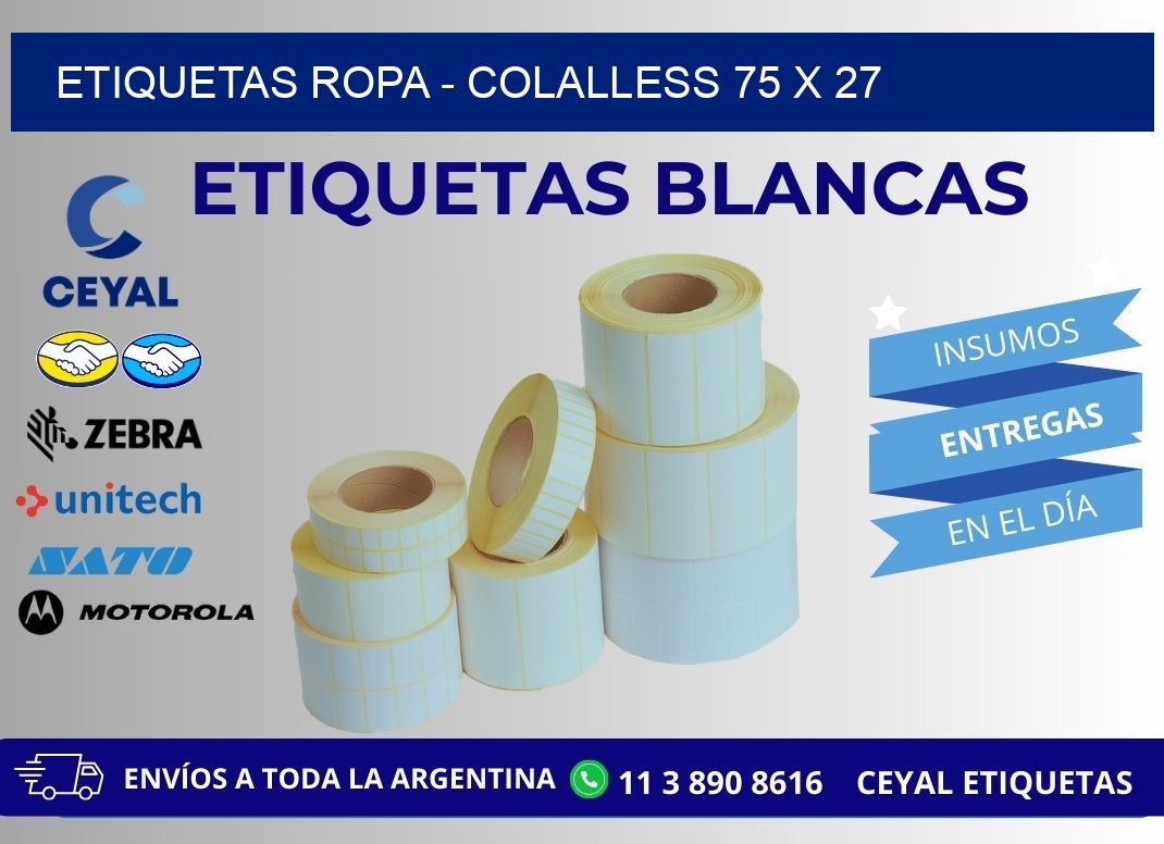 ETIQUETAS ROPA – COLALLESS 75 x 27