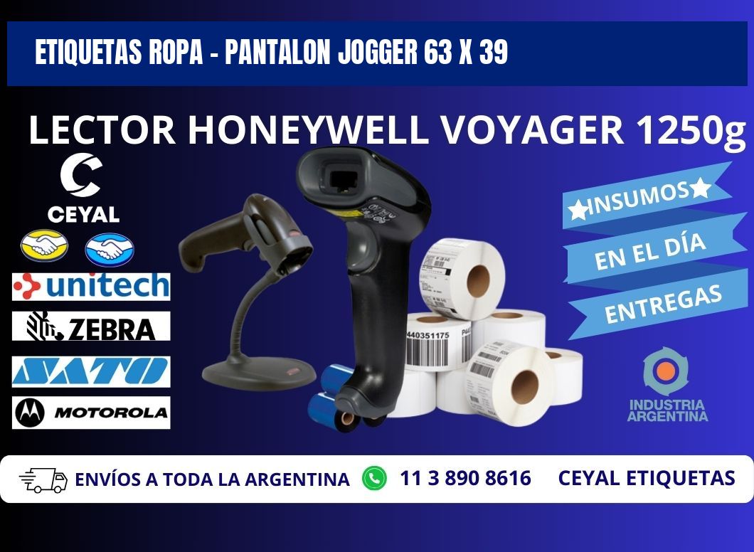 ETIQUETAS ROPA - PANTALON JOGGER 63 x 39