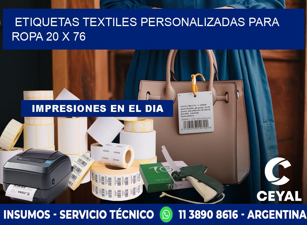 ETIQUETAS TEXTILES PERSONALIZADAS PARA ROPA 20 x 76