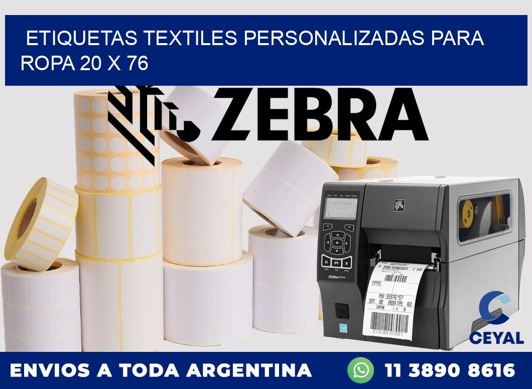 ETIQUETAS TEXTILES PERSONALIZADAS PARA ROPA 20 x 76