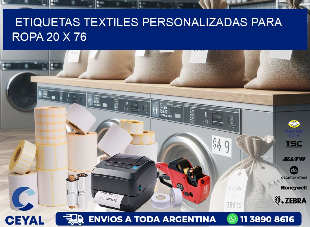 ETIQUETAS TEXTILES PERSONALIZADAS PARA ROPA 20 x 76