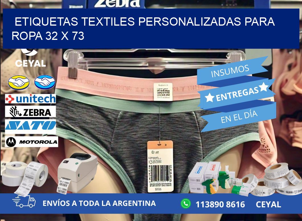 ETIQUETAS TEXTILES PERSONALIZADAS PARA ROPA 32 x 73