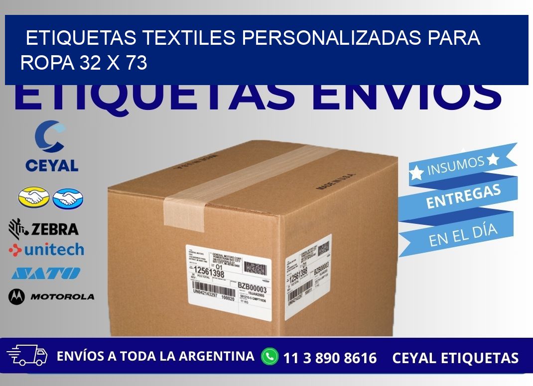 ETIQUETAS TEXTILES PERSONALIZADAS PARA ROPA 32 x 73