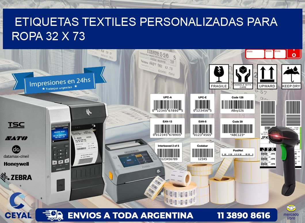 ETIQUETAS TEXTILES PERSONALIZADAS PARA ROPA 32 x 73