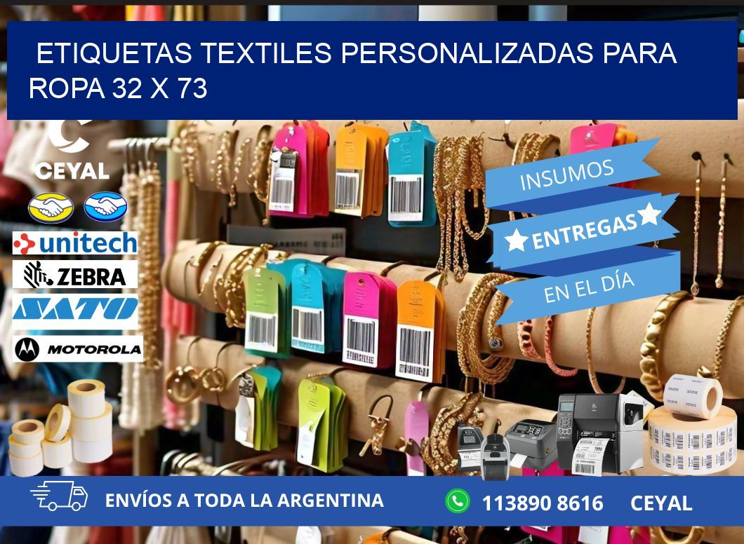 ETIQUETAS TEXTILES PERSONALIZADAS PARA ROPA 32 x 73