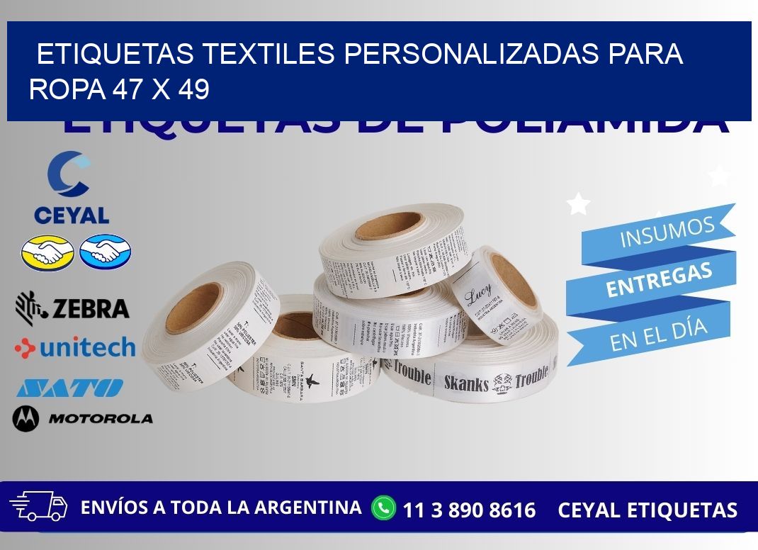 ETIQUETAS TEXTILES PERSONALIZADAS PARA ROPA 47 x 49