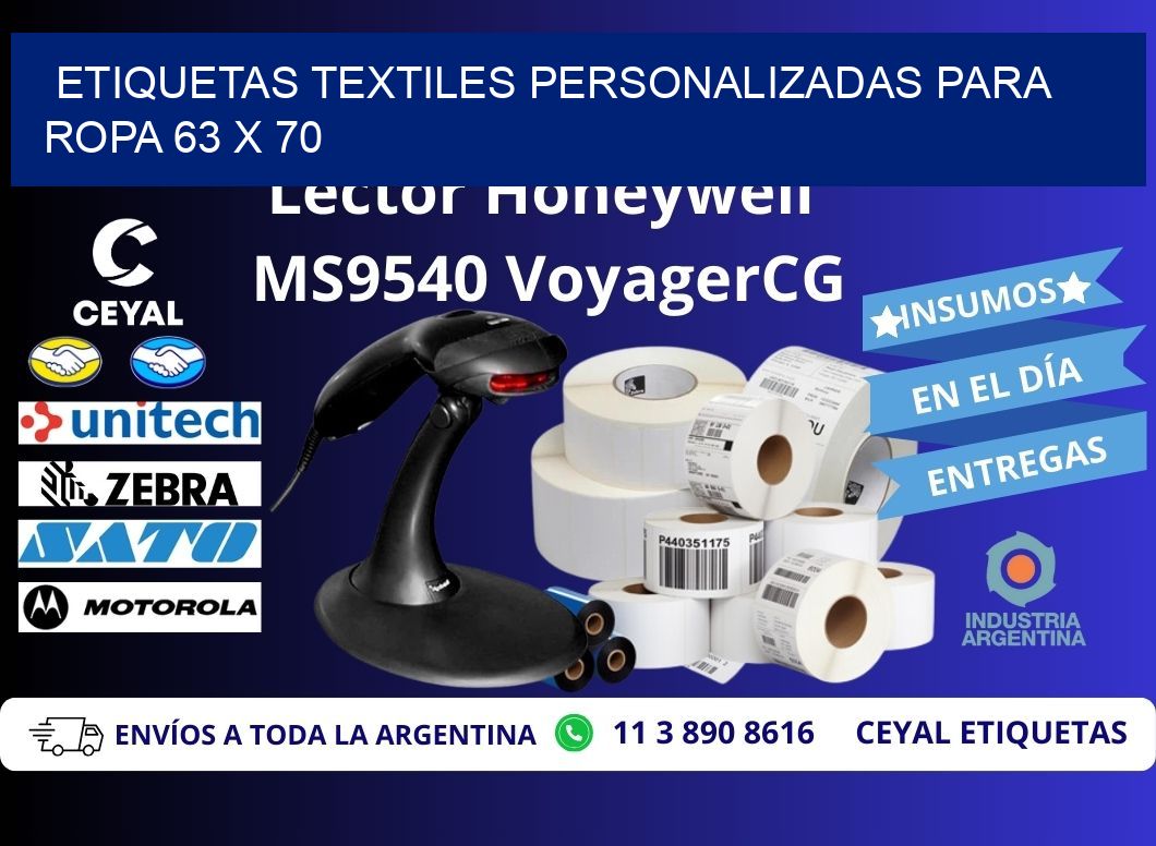 ETIQUETAS TEXTILES PERSONALIZADAS PARA ROPA 63 x 70