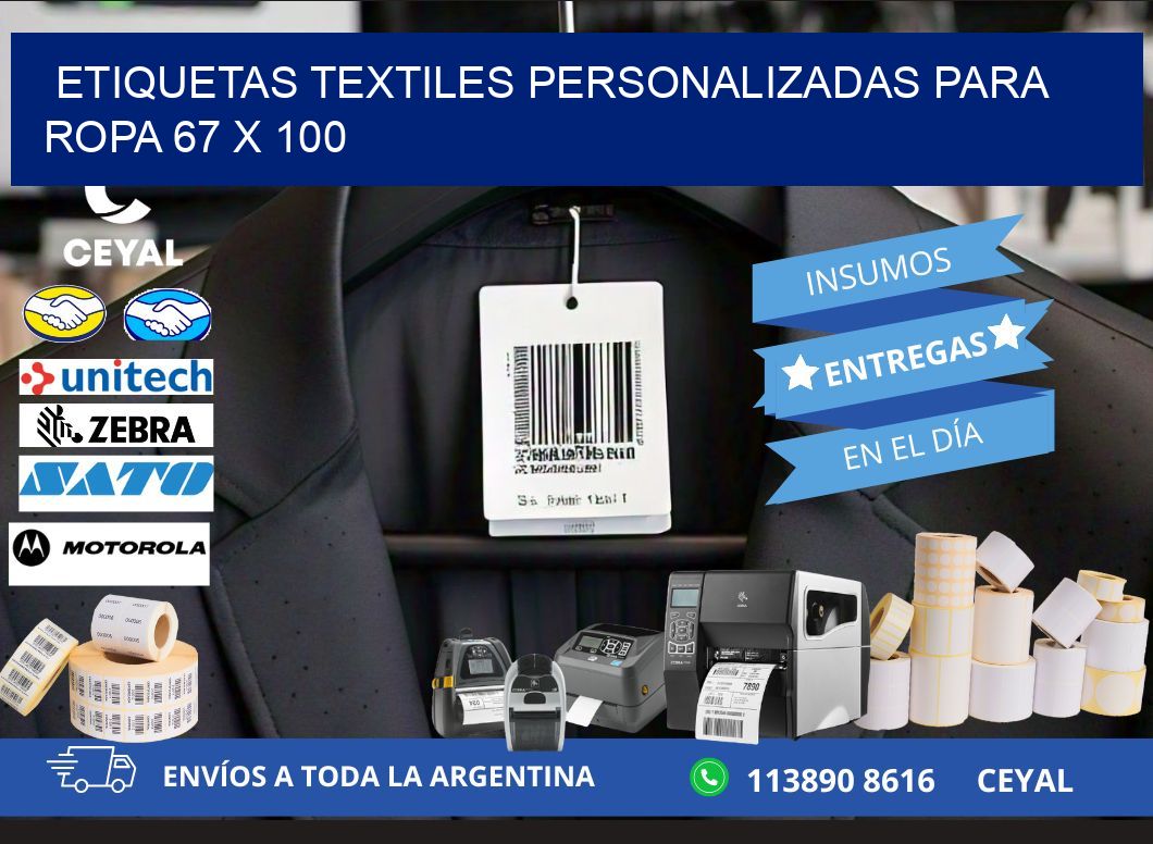 ETIQUETAS TEXTILES PERSONALIZADAS PARA ROPA 67 x 100