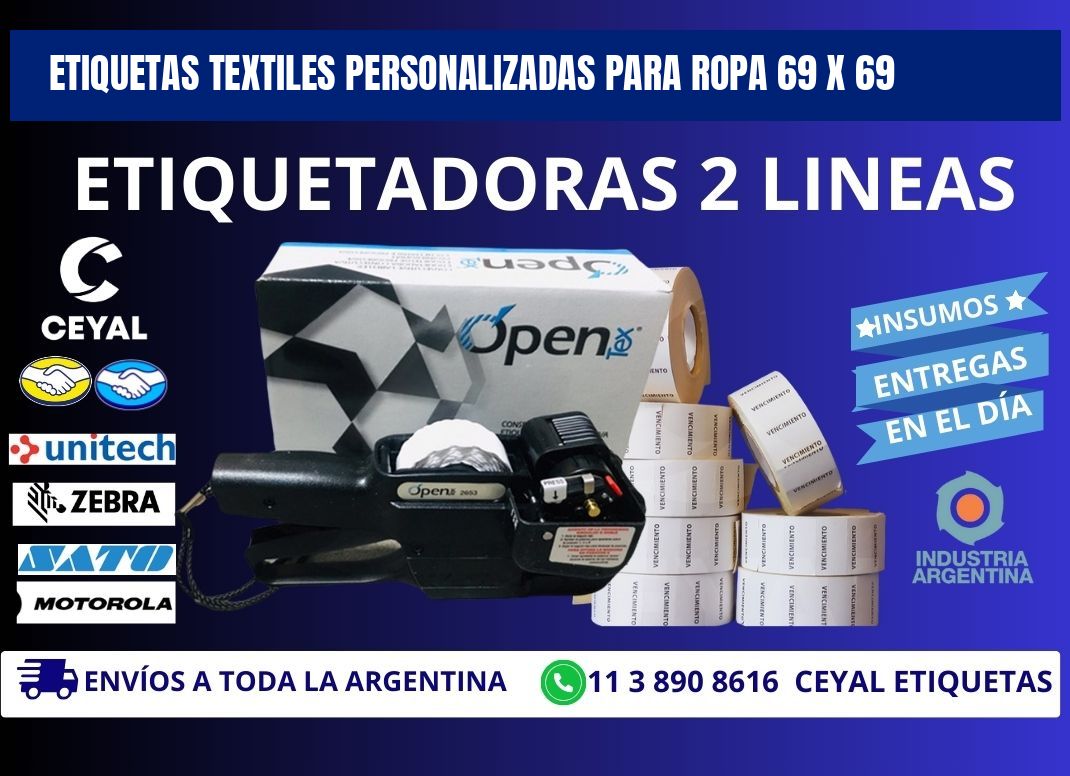 ETIQUETAS TEXTILES PERSONALIZADAS PARA ROPA 69 x 69