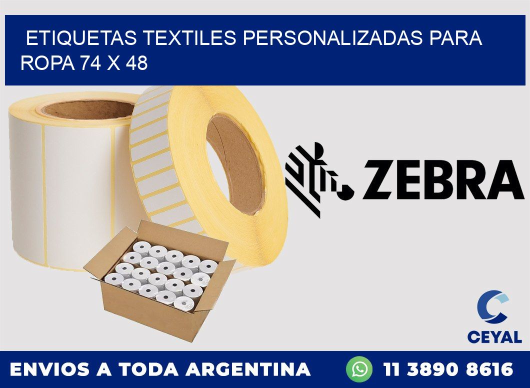 ETIQUETAS TEXTILES PERSONALIZADAS PARA ROPA 74 x 48