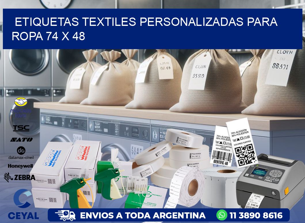 ETIQUETAS TEXTILES PERSONALIZADAS PARA ROPA 74 x 48