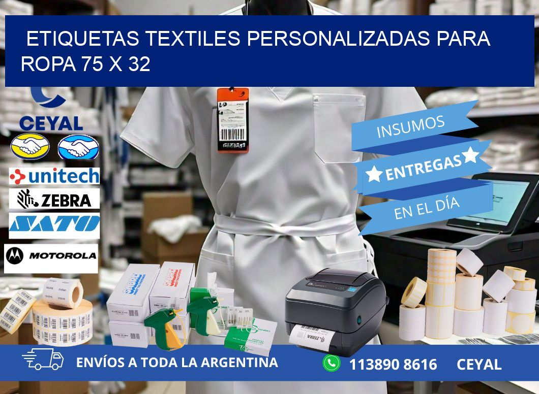 ETIQUETAS TEXTILES PERSONALIZADAS PARA ROPA 75 x 32