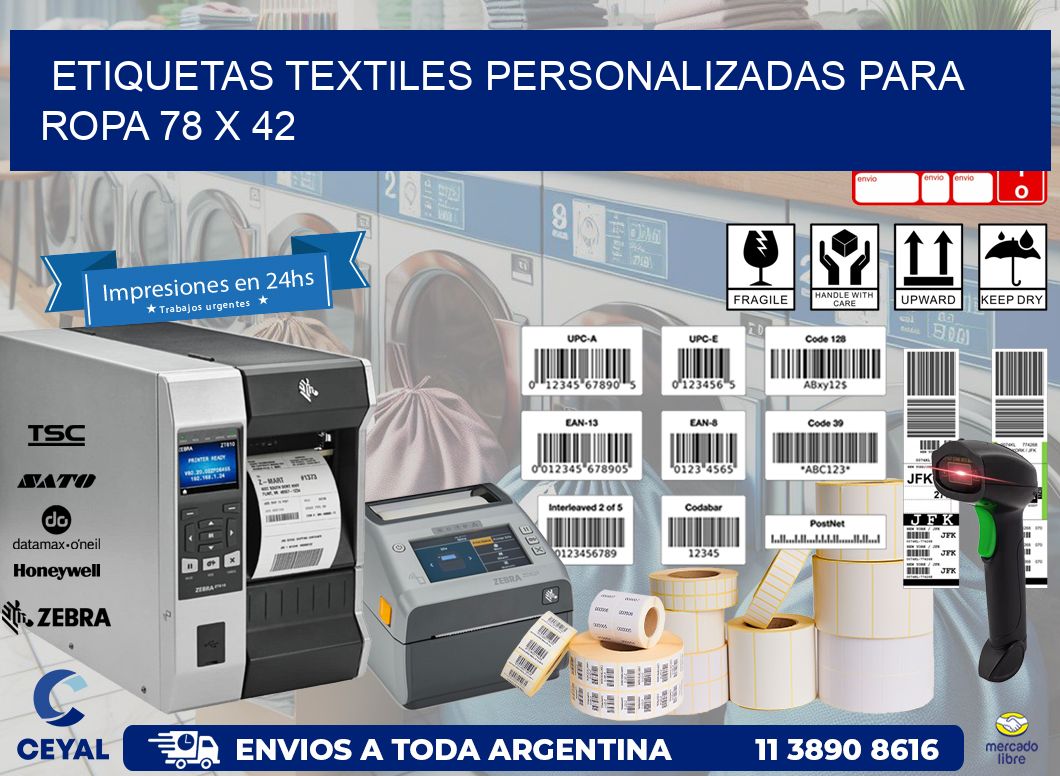ETIQUETAS TEXTILES PERSONALIZADAS PARA ROPA 78 x 42