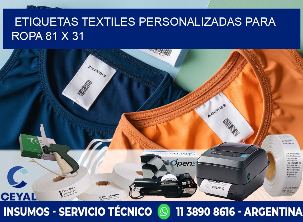 ETIQUETAS TEXTILES PERSONALIZADAS PARA ROPA 81 x 31