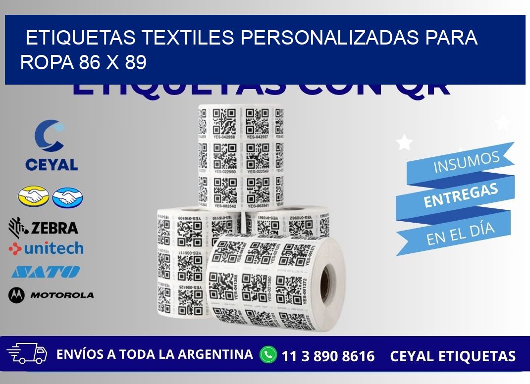 ETIQUETAS TEXTILES PERSONALIZADAS PARA ROPA 86 x 89